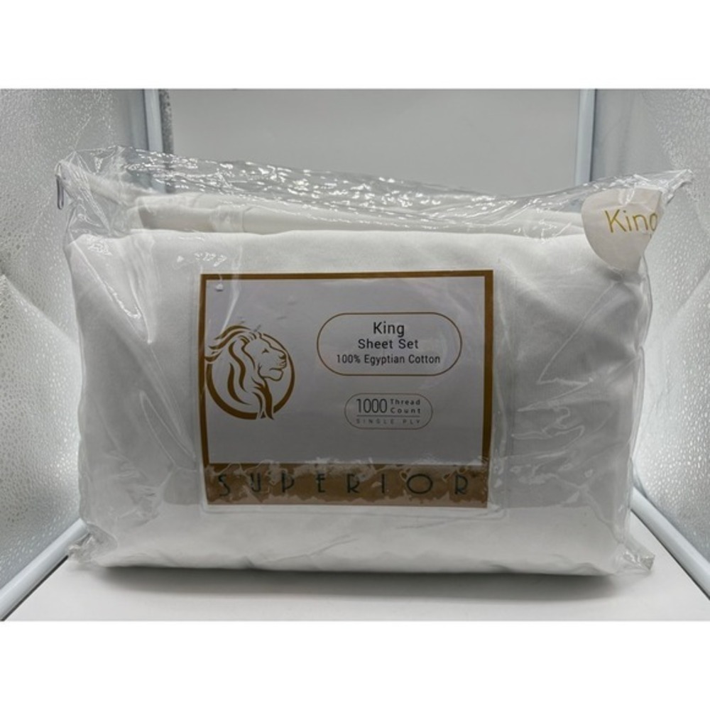 Superior King Sheet Set 1000 Thread Count 100% Egyptian Cotton White New